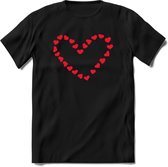 Valentijn Hart T-Shirt | Grappig Valentijnsdag Cadeautje voor Hem en Haar | Dames - Heren - Unisex | Kleding Cadeau | - Zwart - L