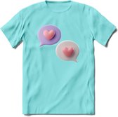 Valentijn Hart chat T-Shirt | Grappig Valentijnsdag Cadeautje voor Hem en Haar | Dames - Heren - Unisex | Kleding Cadeau | - Licht Blauw - S