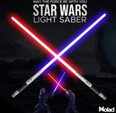 Nolad® | Star Wars Lightsaber | Lichtzwaard | Lightsaber met licht en geluid | 14 Kleuren & 3 Geluidseffecten | 100CM | Zilver