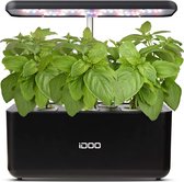 iDOO - Kweeklamp- Hydrocultuur kweeksystemen - Smart Indoor Garden kweeksysteem met led-plantenlamp - Automatische timer - kiemingskit, in hoogte verstelbaar, 37 cm, zwart (7 pods)