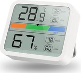 Digitale Thermo Hygrometer - Luchtvochtigheidsmeter - Hygrometer met 3 Niveau indicators - Weerstation - 24uurs gemiddelde