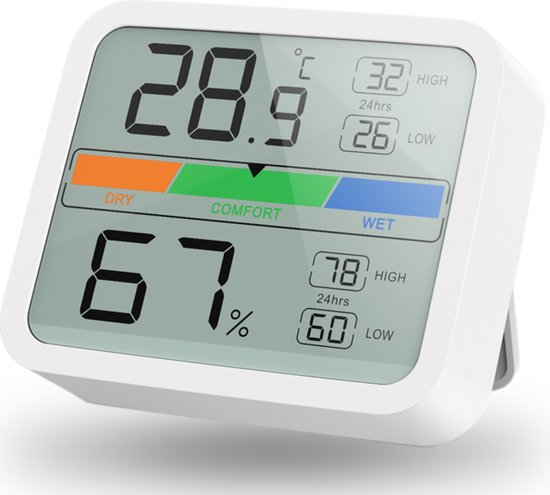 Digitale Thermo Hygrometer - Luchtvochtigheidsmeter - Hygrometer met 3  Niveau... | bol