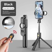 K10-s Draadloos Bluetooth 4.0 Invullicht Led Selfie Stick Opvouwbaar ministatief Uitbreidbaar met Bluetooth-afstandsbediening