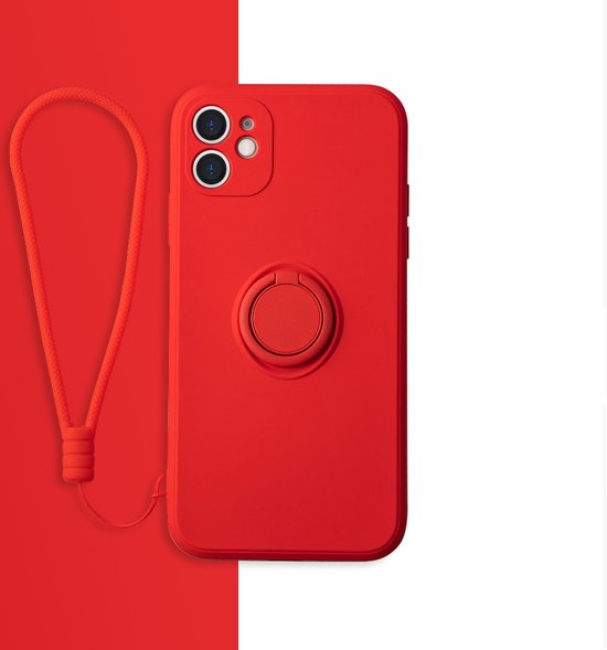 Coque arrière Apple iPhone 11 | Étui pour téléphone | Porte- Ring | Rouge