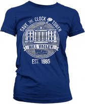 BACK TO THE FUTURE - T-Shirt Save the Clock Tower - Navy GIRL (XL)
