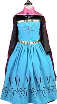 Elsa jurk Kroning 110 met roze cape + GRATIS Ketting - maat 92-98 Prinsessen jurk verkleedkleding