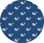 Mat, Vloermat, Vloerkleed, Tapijt, Kind - Kinderkamer Walvis - Rond - Wasbaar - Antislip - 150 x 150 cm