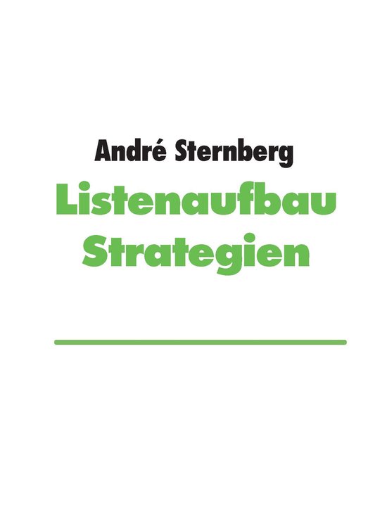 Listenaufbau Strategien - cover
