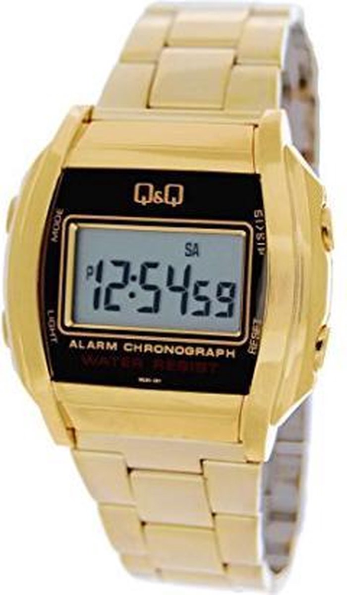 QQ digitaal horloge - Luxe Unisex Goudkleurig - Staal - Alarm Chrono ML04-301Y