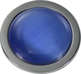 Quiges - Munthouder Munt 25mm Cat's Eye Blauw Zilverkleurig - EPRS046