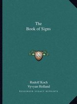 De voorkant van het boek 'The Book of Signs' in smaragdgroene kleur, met de titel bovenaan en de auteursnaam onderaan.