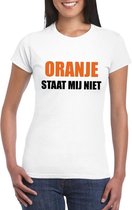 Oranje staat mij niet t-shirt wit dames L