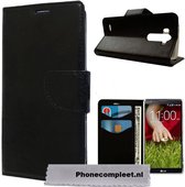 LG G3 Wallet Boek Case Hoesje Zwart
