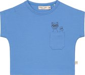 Smitten Organic - Russische Kat & Huismuis Korte Mouwen T-Shirt - Poppy Blue - Maat 74