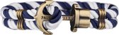 Paul Hewitt Armband PH-PH-N-NW-L - Anker - Blauw wit mat goudkleurige sluiting - L