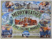 Wandbord - Merryweather Fire Engine Makers -30x40cm-