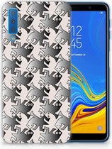 Geschikt voor Samsung Galaxy A7 (2018) TPU Hoesje Salamander Grey