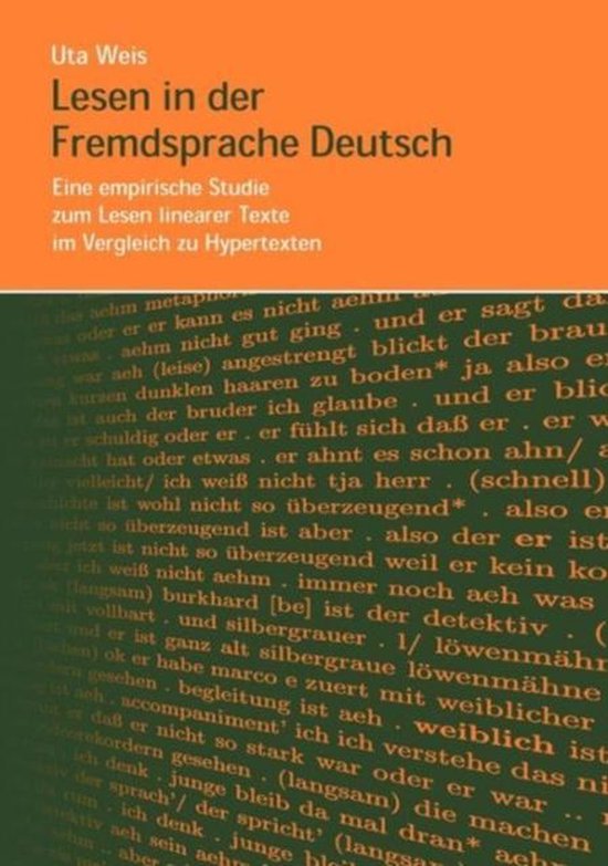 Bol Com Lesen In Der Fremdsprache Deutsch Eine Empirische Studie Zum Lesen Linearer Texte