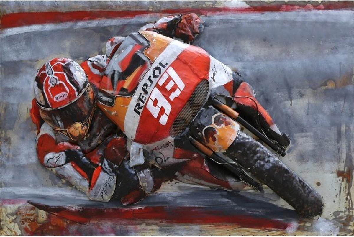 Metalen 3d schilderij MotoGP 120x80cm