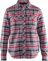 Blåkläder 3209-1137 Dames overhemd flanel Marineblauw/Rood maat XXXL