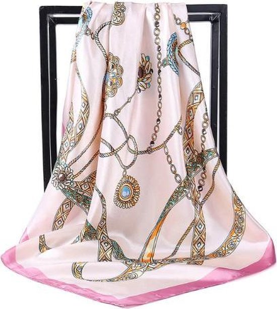 Zijden sjaal, roze, kwaliteit, grootte 90x90 cm | bol.com