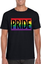 Regenboog vlag Pride shirt zwart heren S