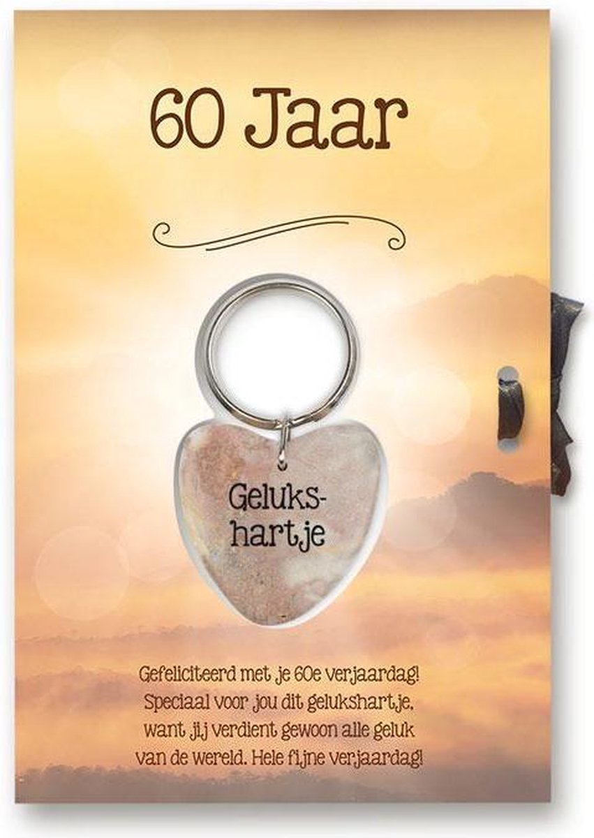 Gelukshart Sleutelhanger Giftcard 60 Jaar | Bol.Com