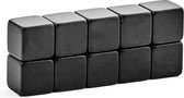 Brute Strength - Super sterke magneten - Vierkant - 10 x 10 x 10 mm - 10 stuks | Zwart - Neodymium magneet sterk - Voor koelkast - whiteboard