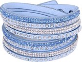 Fako Bijoux® - Wikkelarmband - Classic - Lichtblauw