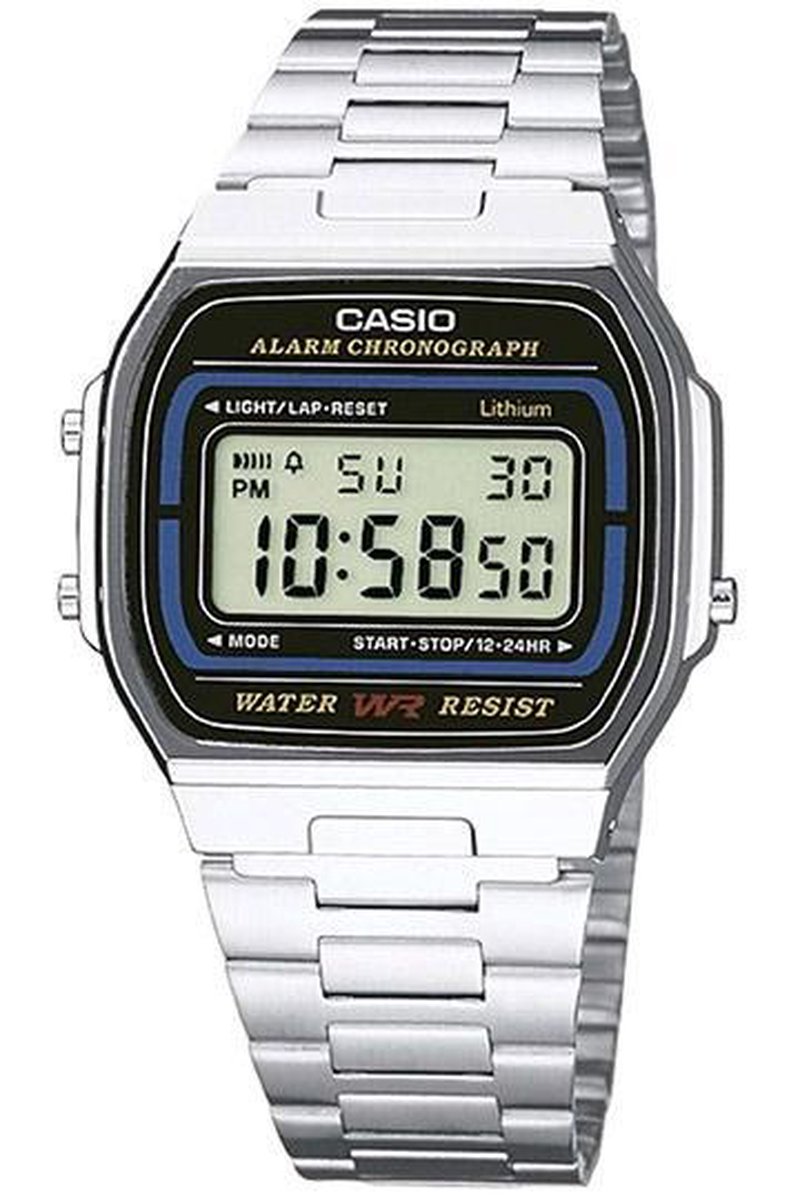 CASIO Mod A164WA-1V Vintage Chrono, Micro light, Stop-watch, Timer, Alarm, wr 30