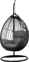 Bol.com Hangstoel - Egg Chair - Paris - Zwart - Incl. Weerbestendig Kussen aanbieding