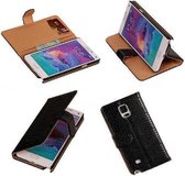 Slang Zwart Samsung Galaxy Note 4 Bookcase Cover Hoesje