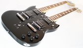 Cherrystone Double Neck E Gitaar Zwart