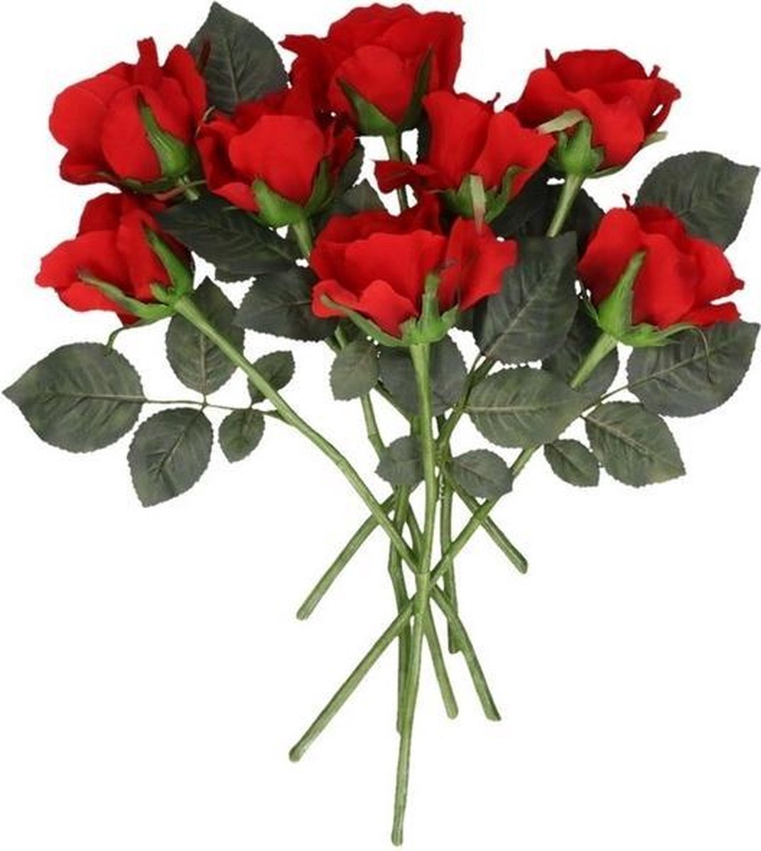 Fleur artificielle rose rouge 30 cm 8 pcs | bol.com
