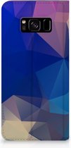 Geschikt voor Samsung Galaxy S8 Book Wallet Case Polygon Dark