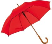 Rode basic paraplu 103 cm diameter met houten handvat  - Paraplu - Regen