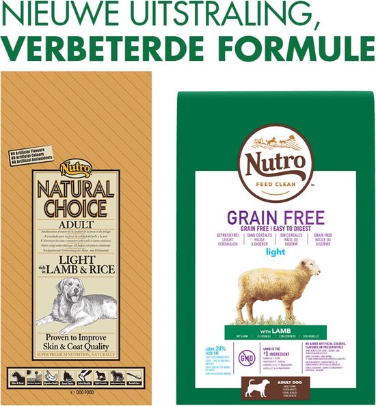 Gepland Haringen toewijzen Nutro Choice Dog Adult Light Hondenvoer - Lam/Rijst - 2 kg | bol.com
