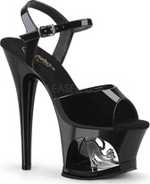 Pleaser Sandaal met enkelband, Paaldans schoenen -37 Shoes- MOON-708FLM Paaldans schoenen Transparant