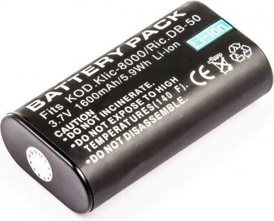 Batteria Li-Ion Compatibile Per Kodak KLIC-8000 – 3,7V 1600mAh – Ricambio Per Fotocamera