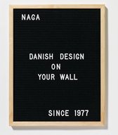 NAGA Zwart letterbord met 149 witte letters Zwart 40 x 50 cm
