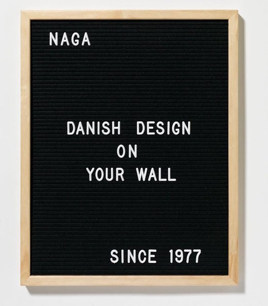 NAGA  Letterbord 40x50cm houten lijst