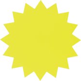 7x Folia etiketten in fluokarton 18cm fluo geel (sterren)