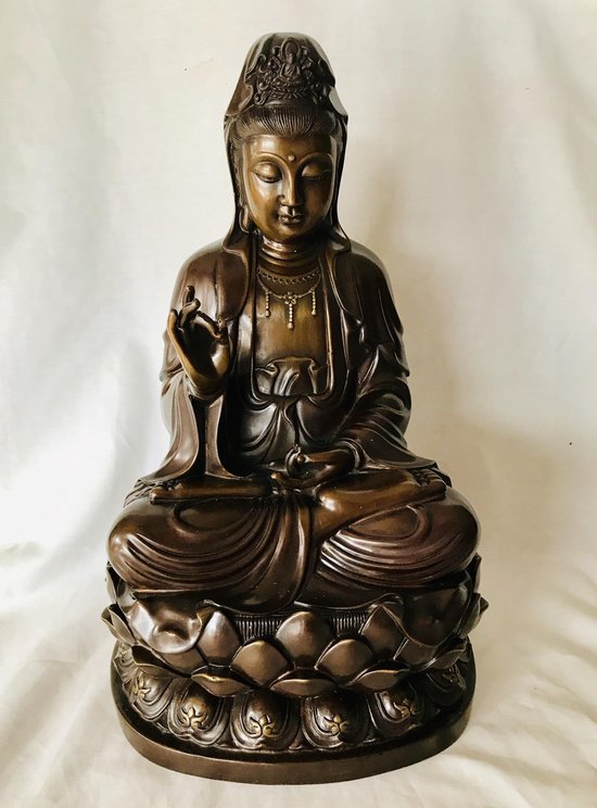 Kwan yin/ Yin /Guan Yin boeddha beeld van een zware kwaliteit brons . 40cm x 25cm | bol.com