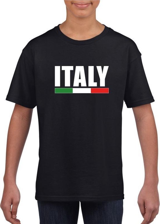 Zwart Italie supporter t-shirt voor kinderen 146/152