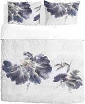 Walra Nature Blooms - Dekbedovertrek - Eenpersoons - 140x200/220 cm + 1 kussensloop 60x70 cm - Licht grijs