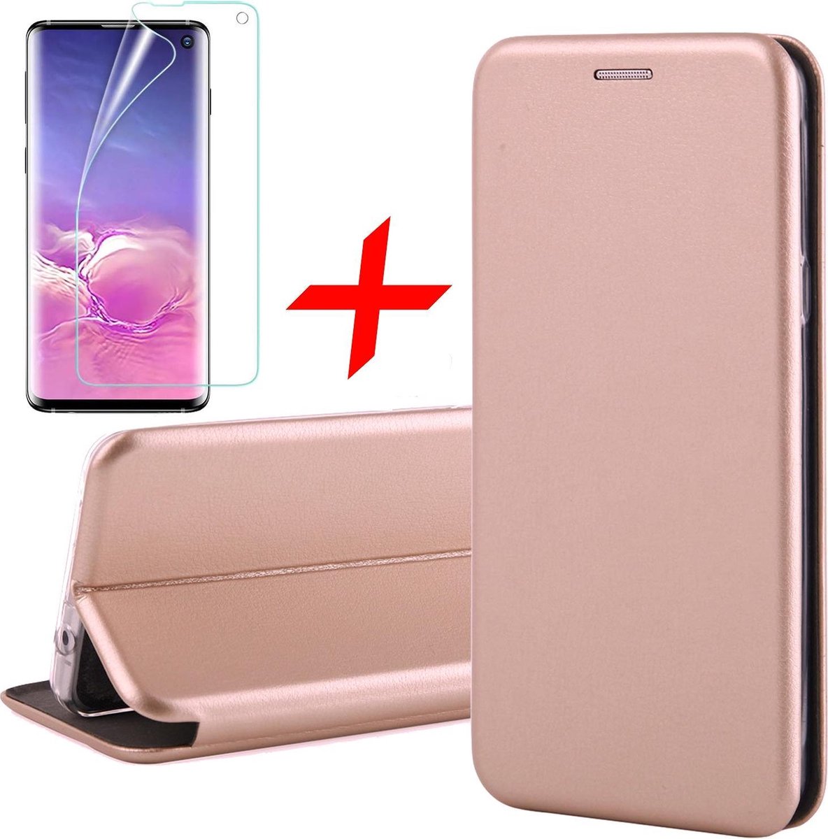 Hoesje geschikt voor Samsung Galaxy S10e - Book Case Kunstleer ThinShield Goud