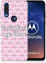 Motorola One Vision Silicone-hoesje Flowers Pink DTMP