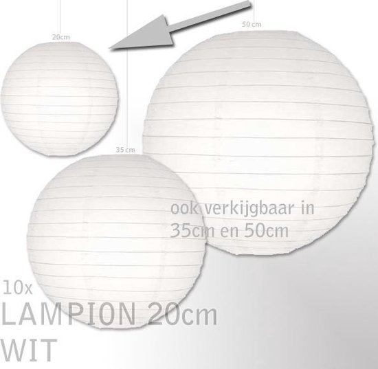 10 lampionnen met een diameter van 20cm