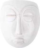 Pt, (Present Time) Mask - Wand bloempot - Keramiek - 16,5 x 8,7 x 17,5 cm - Wit