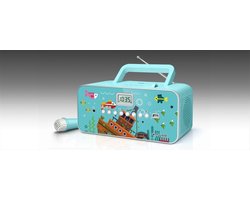 Muse M-29KB - Draagbare radio/CD-/MP3-speler met microfoon | karaoke | voorkeuzezenders | ideaal voor de kinderen| blauw